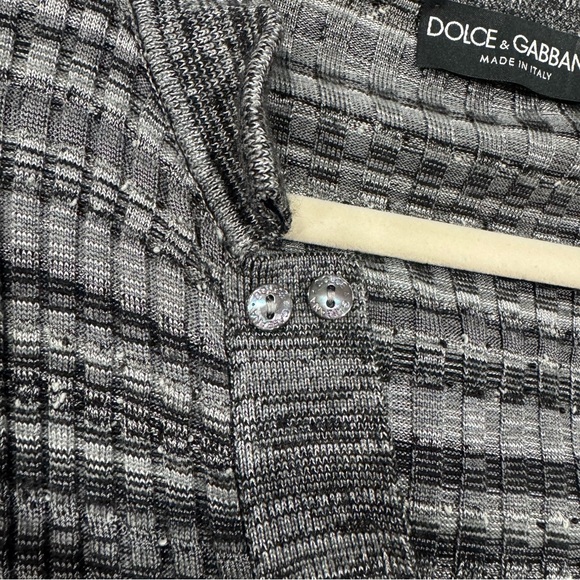 Dolce‎ & Gabbana Gray Striped Knit Top